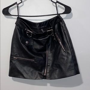 Faux leather skirt